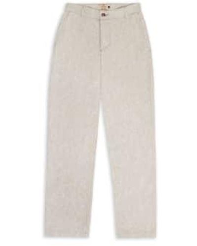 Burrows and Hare Linen Trouser Beige 30 - White