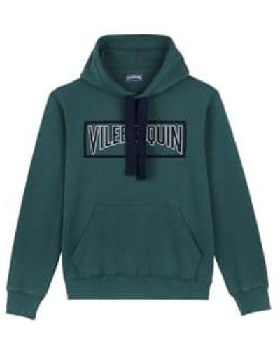 Vilebrequin Martin Cotton Hooded Sweatshirt In Pine Mric4P88 471 - Verde