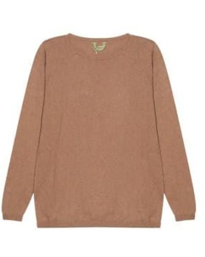 Cashmere Fashion Re suéter marca cuello redondo - Marrón
