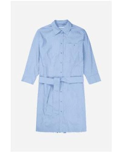 Munthe Masseila Floral Back Striped Shirt Dress Col Cream Multi - Blu