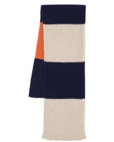 Universal Works Stripe Scarf In Mixed Eco Mixed - Blu
