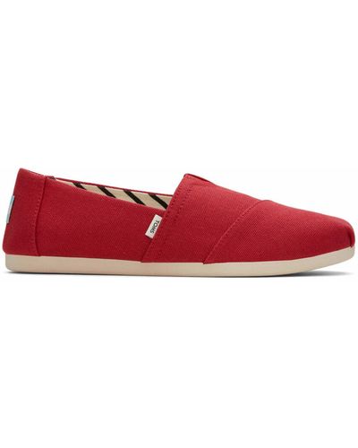 TOMS Womens Recycled Canvas Alpargata Red - Multicolore