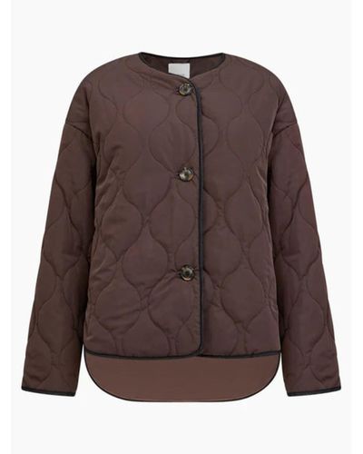 Great Plains Cocoa Utility Diamond Quilted Parka Coat - Brown