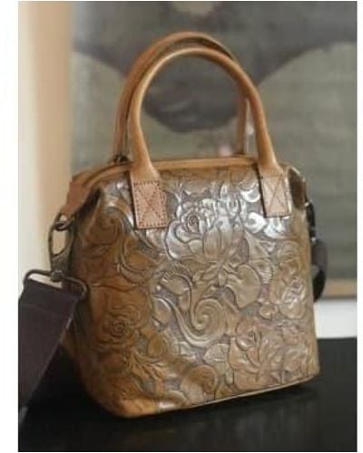 CollardManson Maya Bag Floral Leather - Natural