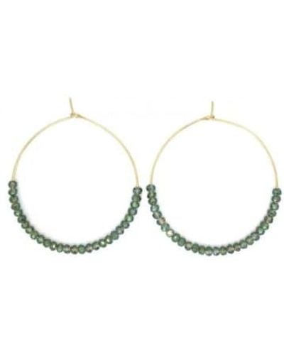 Isles & Stars Large Round Hoop With Glass Beads Earrings - Metallic