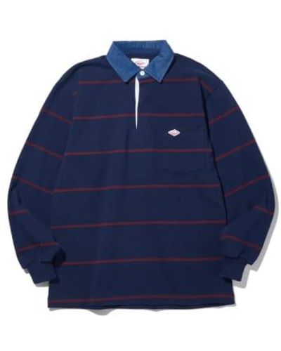 Battenwear Pocket Rugby Shirt Maroon - Blue