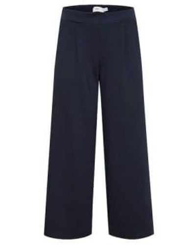 Ichi Total Eclipse Kate Sus Ankle Length Trousers - Blu