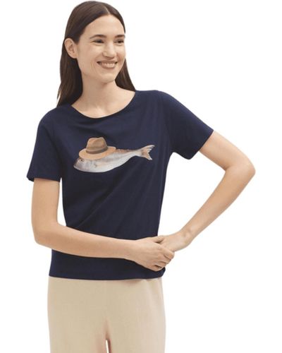 Nice Things Fish Cotton T-shirt - Blue