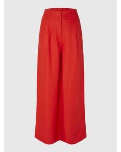 SELECTED Highwaisted Wide Leg Trouser - Rosso