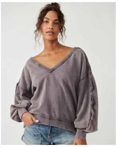 Free People Take One Pullover Moonscape S - Gray