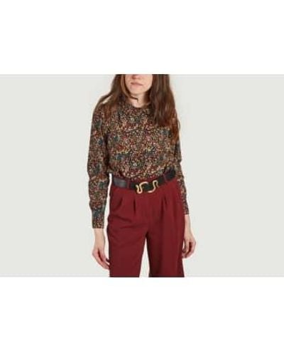 King Louie Sophia Stage Floral Print Shirt 36 - Red