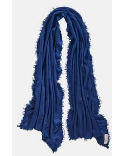 PUR SCHOEN Hand Felted Cashmere Soft Scarf Jeans + Gift Wool - Blue