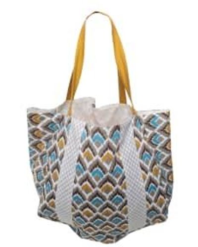 Tranquillo Shopping Bag Organic Cotton Art Deco - Blu
