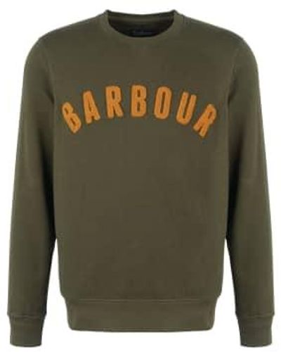 Barbour Prep Logo Crew Sweatshirt Olive M - Green