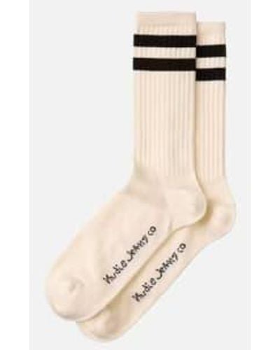 Nudie Jeans Amundsson Sport Socks Off Os - Natural