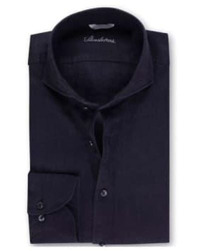 Stenströms Slimline Long Sleeve Linen Shirt 7742217970600 L - Blue