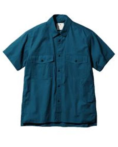 Snow Peak Or Takibi Light Ripstop Shirt Or Or Natural - Blu