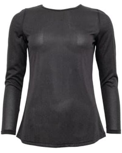 Costa Mani Agnes mesh bluse in schwarz - Grau