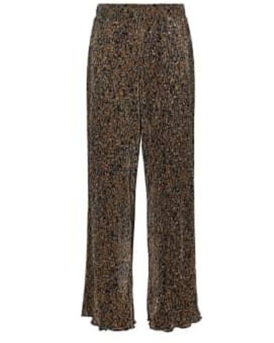 Pieces Printed Pleated Trousers - Marrone