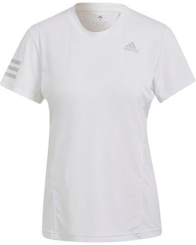 adidas T Shirt Club Donna White Grey Two - Bianco