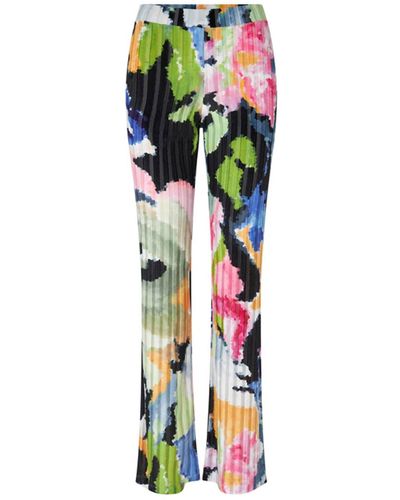 Stine Goya Pantalones Andy con estampado floral artístico - Verde