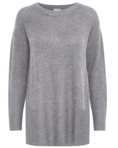 Ichi Ihkamara Melange Long Sweater Xs - Gray