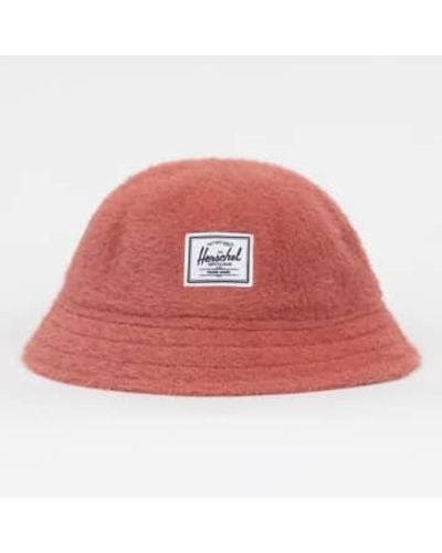 Herschel Supply Co. Henrson faux mohair bucket sombrero en rosa - Rojo