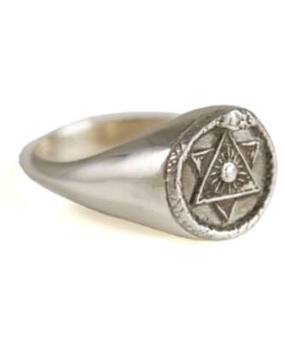 Rachel Entwistle The Ouroboros Signet Ring I Sterling - Metallizzato