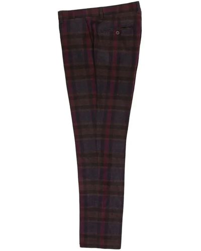 Guide London Brushed Tweed Check Suit Trouser - Black