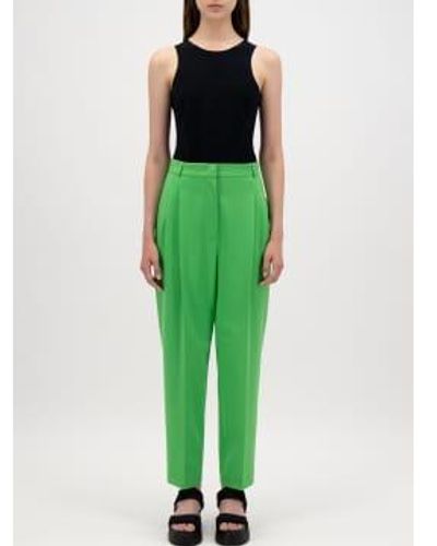 Harris Wharf London Tapered Trousers Techno Viscose In Apple - Verde