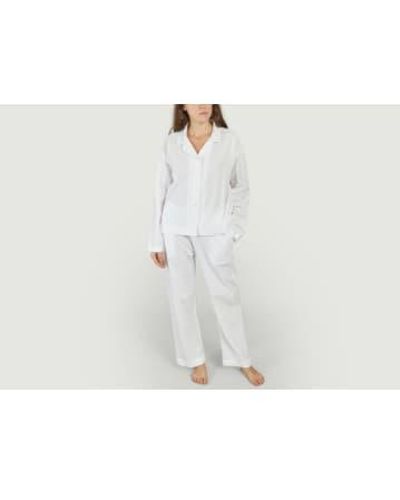 Knowledge Cotton Pyjama -Set - Weiß
