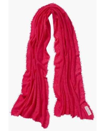 PUR SCHOEN Hand Felted Cashmere Soft Scarf Raspberry Himbeere Gift - Rosso