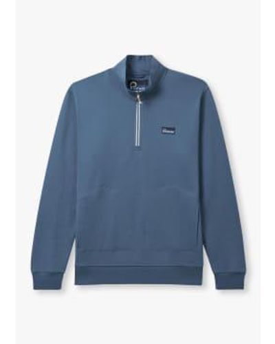 Penfield Mens Washed Funnel Sweatshirt In Horizon - Blu