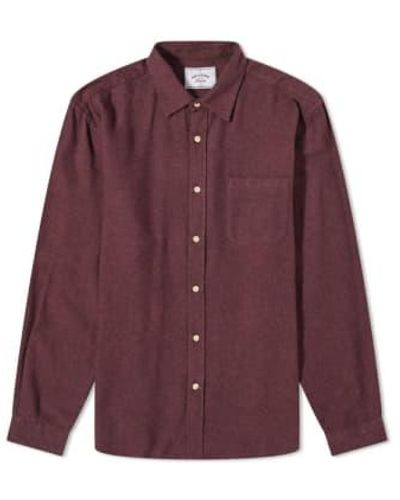 Portuguese Flannel Teca Bordeaux Shirt Xl - Purple