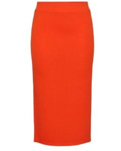 Pieces Falda tango pckylie Tangerine - Rojo