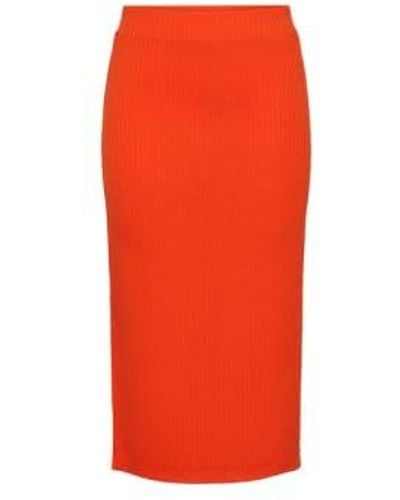 Pieces Pckylie Tangerine Tango Skirt L - Red