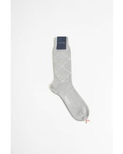 Bresciani Blend Short Socks perla/greggio M - White