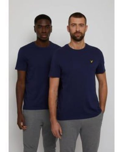 Lyle & Scott Camiseta lisa en azul marino oscuro