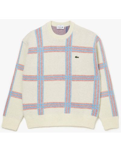 Lacoste Relaxed-fit Unisex Sweater In A Wool Blend With A Tartan Check Pattern - Multicolor