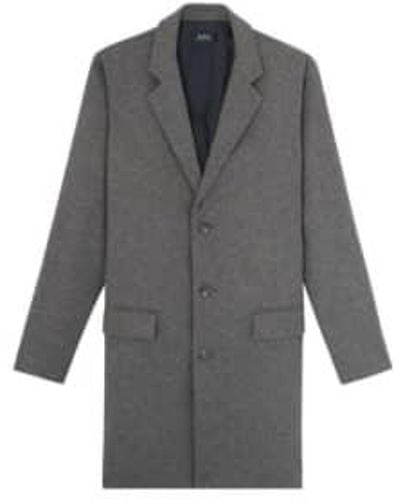 A.P.C. Graumelierter Mantel aus Viskose in 4 Größen