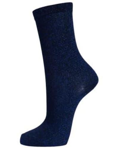 Miss Shorthair LTD Miss Shorthair 4898brb Blue All Over Glitter Socks