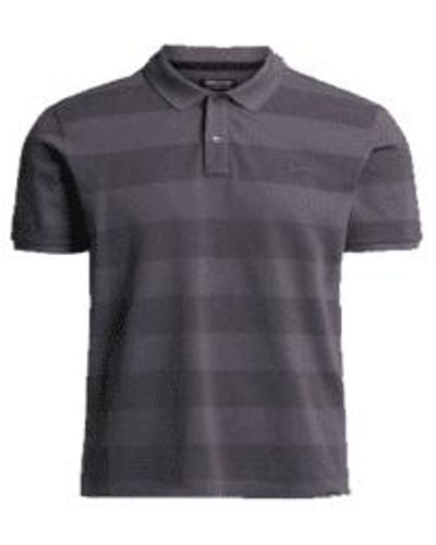 Woolrich Striped polo steel - Azul