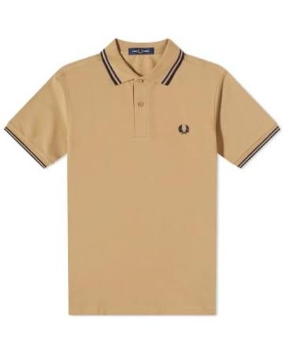 Fred Perry Slim fit twin tipped polo warm stone / french / - Neutro
