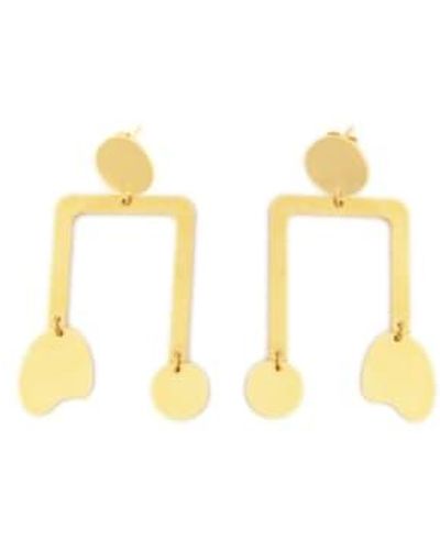 sept cinq Gilded Brass Coral Clip Earrings Gilded Brass - Metallic
