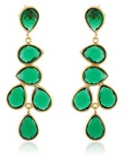Shyla Sheena Earrings Plated / Clear - Green