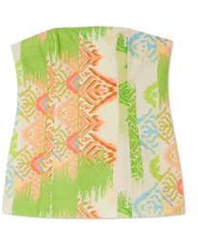 Never Fully Dressed Abstract Sol Bandeau Top 12 - Green