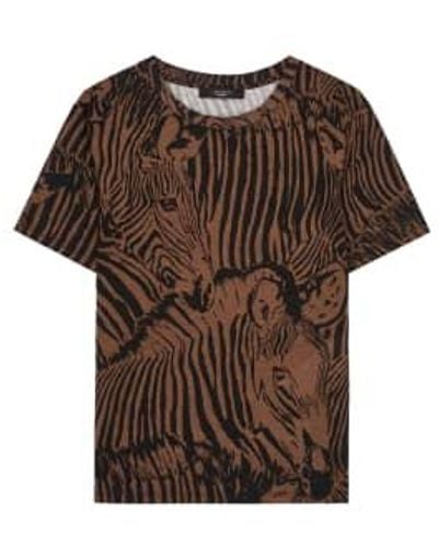 Weekend by Maxmara Eloisa Zebra Print T Shirt - Marrone