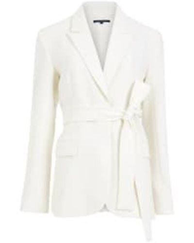 French Connection Whisper Belted Blazer Or Summer - Bianco