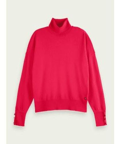Scotch & Soda Scotch And Soda Relaxed Fit Turtleneck In Cosmic - Rosso