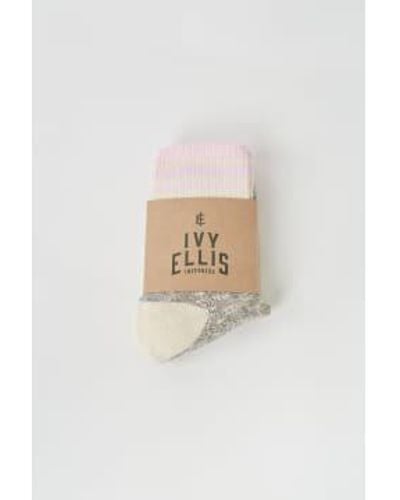 Ivy Ellis Rosemarkie 14 Slubbed Ladies Socks - Bianco